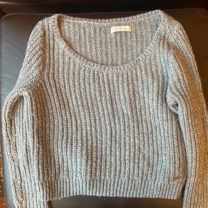 Gray Abercrombie and Fitch scoop neck cropped sweater